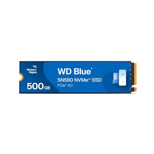 Western Digital 500GB WD Blue SN580 NVMe Internal Solid State Drive SSD - Gen4 x4 PCIe 16Gb/s, M.2 2280, Up to 4,000 MB/s
