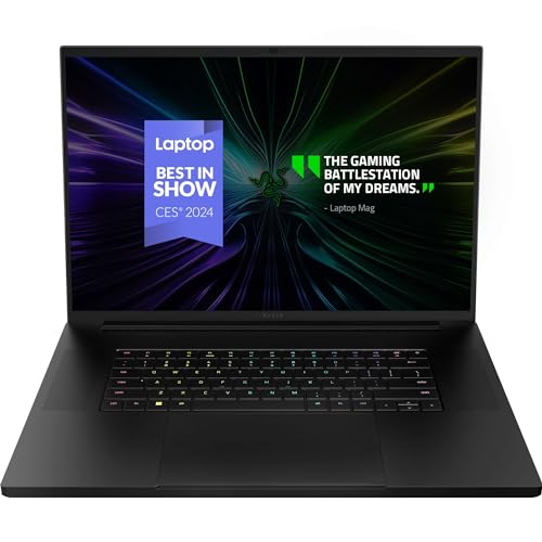 Razer Blade 18 (2024) - 18 Inch Gaming Laptop - NVIDIA Geforce RTX 4090 - Intel i9-14900HX - 18 Inch LED QHD+ 300Hz Display - Snap Tap (32GB DDR5 RAM, 2TB SSD, Aluminium Housing) QWERTZ German Layout