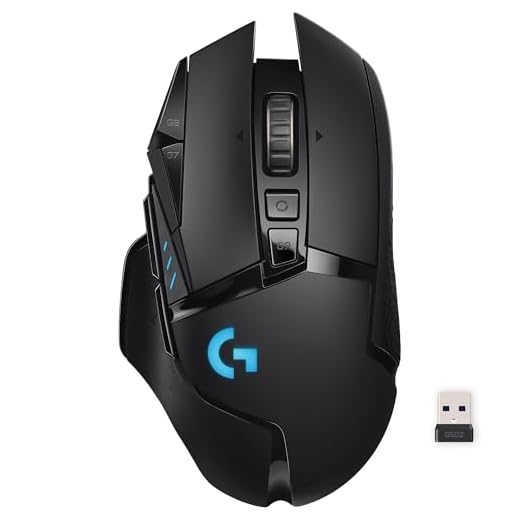 Logitech G502 Lightspeed Wireless Gaming Mouse with Hero 25K Sensor, PowerPlay Compatible, Tunable Weights and Lightsync RGB - Black