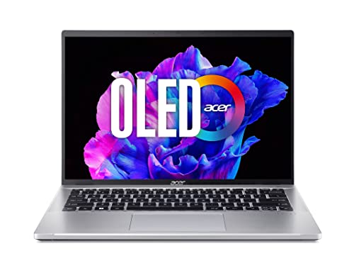 Acer Swift Go (SFG14-71-582W) Ultrabook/Laptop | 14" WQ2.8K OLED Display | Intel Core i5-13500H | 16 GB RAM | 512 GB SSD | Intel Iris Xe Grafik | Windows 11 | QWERTZ Tastatur | Silber