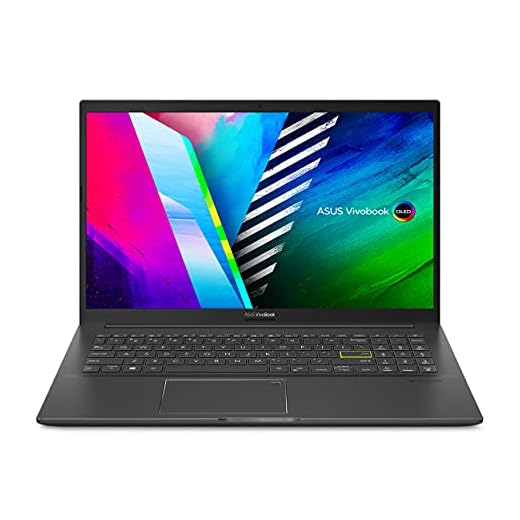 ASUS VivoBook 15 OLED K513 Thin & Light Laptop, 15.6 OLED Display, Intel i5-1135G7 CPU, Intel Iris Xe Graphics, 12GB RAM, 512GB PCIe SSD, Fingerprint Reader, Windows 10 Home, Indie Black, K513EA-AB54