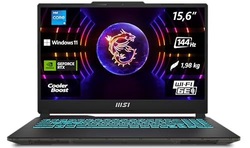 MSI Cyborg 15 Gaming Laptop, 15.6 Inch Full HD 144Hz, Intel Core i5-13420H, NVIDIA GeForce RTX 4050, 16GB DDR5, 512GB SSD, Windows 11 Home