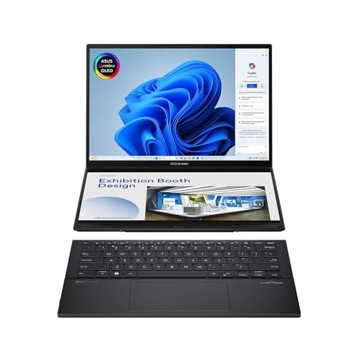 ASUS Zenbook Duo 14 OLED UX8406MA 14.0" 120Hz 3K Dual-OLED Touchscreen Laptop (Intel Core Ultra 9-185H, 32 GB RAM, 2 TB SSD, Detachable Keyboard, Windows 11) Intel EVO Certified