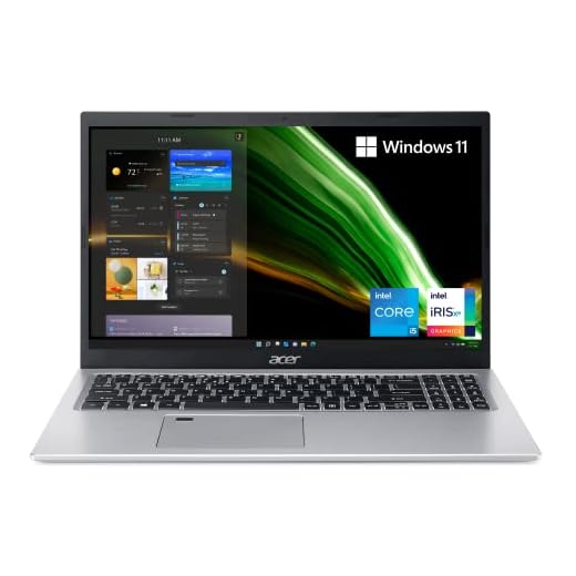 Acer Aspire 5 A515-56-53S3 Laptop | 15.6" Full HD IPS Display | 11th Gen Intel Core i5-1135G7 | Intel Iris Xe Graphics | 8GB DDR4 | 256GB SSD | WiFi 6 | Fingerprint Reader | BL Keyboard | Windows 11