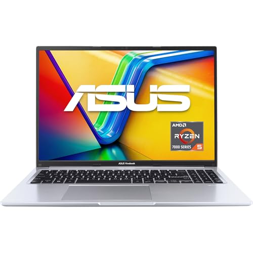 ASUS Vivobook 16 Laptop | 16 Inch WUXGA Anti-Glare IPS Display | AMD Ryzen 5 7430U | 16 GB RAM | 512 GB SSD | AMD Radeon | Windows 11 | QWERTZ Keyboard (German Layout) | Cool Silver