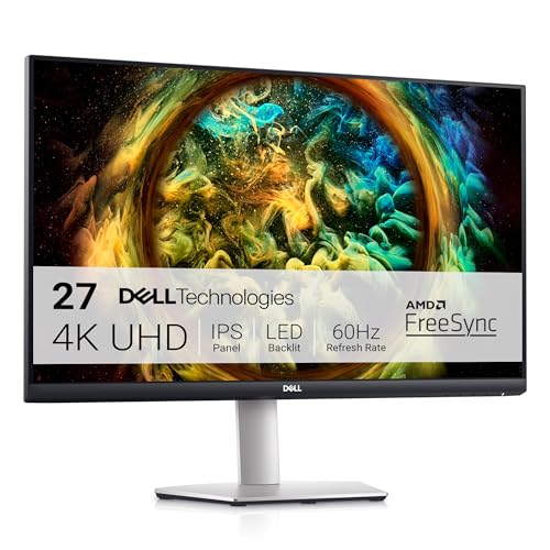 Dell S2721QS Monitor 27 Inch, 4K UHD (3840 x 2160) IPS Display, Ultra-Thin Bezel, AMD FreeSync, HDMI, DisplayPort, VESA Certified