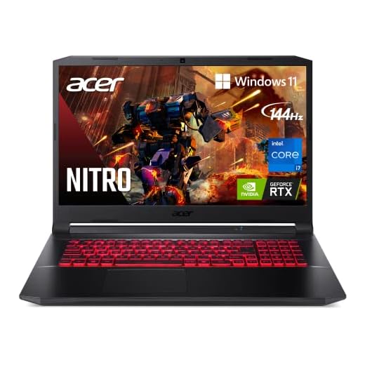 Acer Nitro 5 AN517-54-79L1 Gaming Laptop | Intel Core i7-11800H | NVIDIA GeForce RTX 3050Ti Laptop GPU | 17.3" FHD 144Hz IPS Display | 16GB DDR4 | 1TB NVMe SSD | Killer Wi-Fi 6 | Backlit KB | Win 11