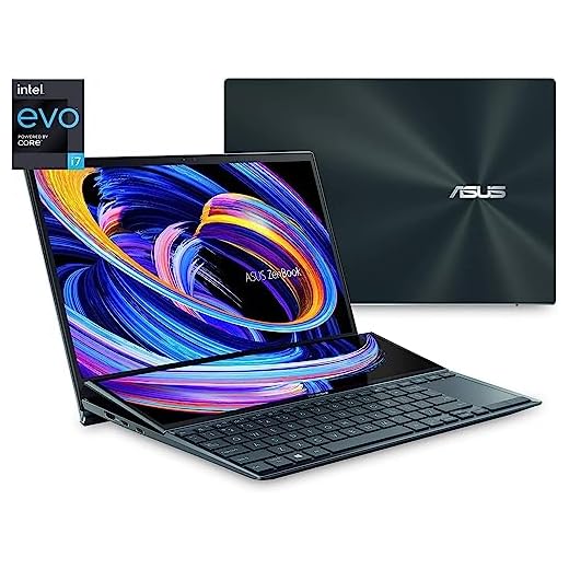 ASUS ZenBook Duo 14 UX482 14” FHD Touch Display, Intel Evo Platform, Core i7-1195G7, 8GB RAM, 512GB PCIe SSD, ScreenPad Plus, Windows 10 Home, Wifi 6E, Celestial Blue, UX482EAR-DB71T