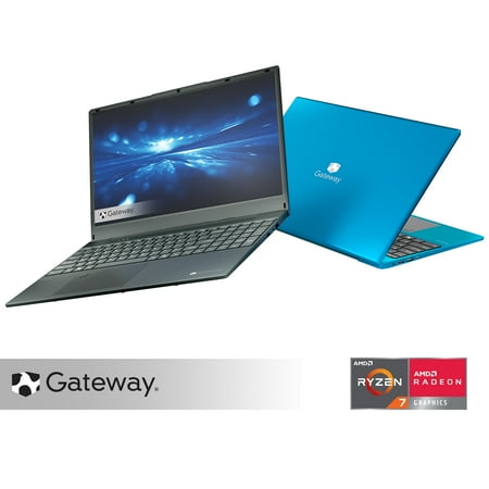 Gateway 15.6" Ultra Slim Notebook, FHD, AMD Ryzen 7 with Radeon RX Vega 10 Graphics, 512GB SSD, 8GB Memory, Tuned by THX Audio, Fingerprint Scanner, 2MP Camera, HDMI, Windows 11 Home, Charcoal Black.